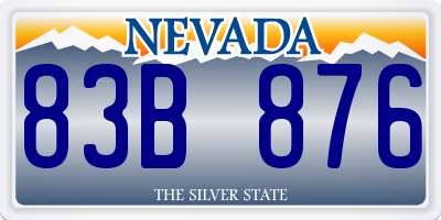 NV license plate 83B876