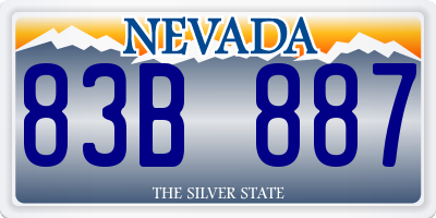 NV license plate 83B887