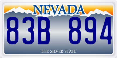 NV license plate 83B894