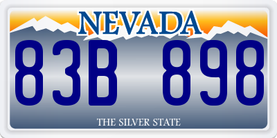 NV license plate 83B898