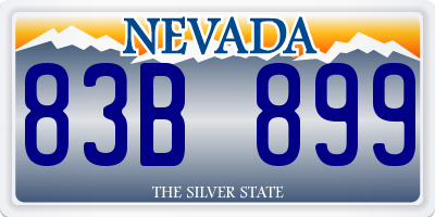 NV license plate 83B899