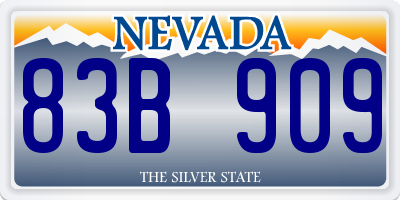 NV license plate 83B909