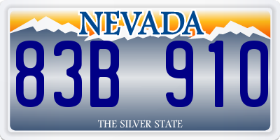 NV license plate 83B910