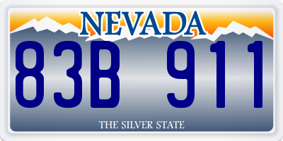 NV license plate 83B911