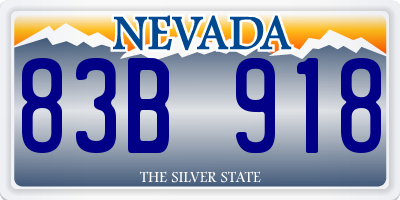 NV license plate 83B918