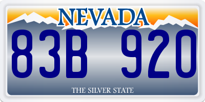 NV license plate 83B920