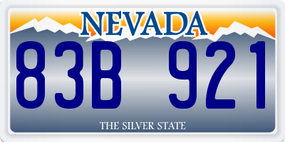 NV license plate 83B921