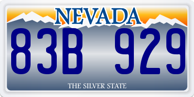 NV license plate 83B929