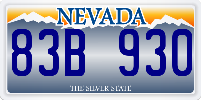 NV license plate 83B930