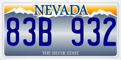 NV license plate 83B932
