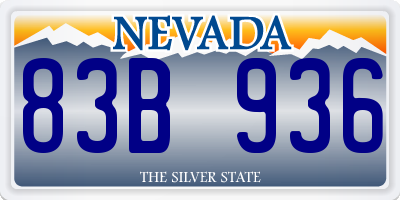NV license plate 83B936