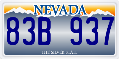 NV license plate 83B937