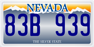 NV license plate 83B939