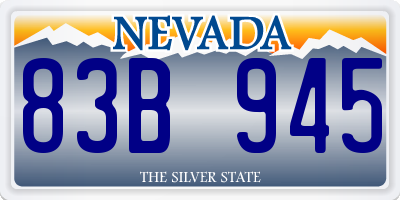 NV license plate 83B945