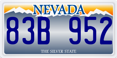 NV license plate 83B952