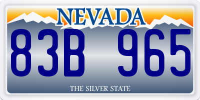 NV license plate 83B965