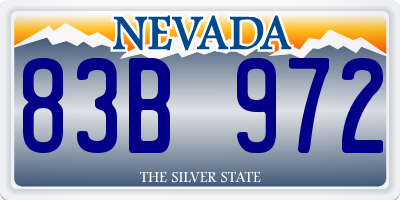 NV license plate 83B972