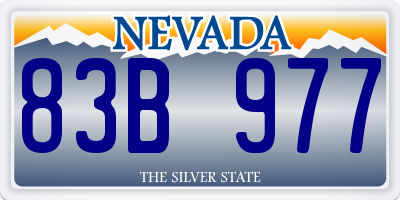 NV license plate 83B977