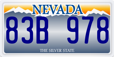 NV license plate 83B978