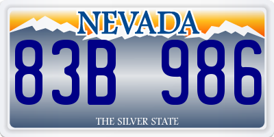 NV license plate 83B986