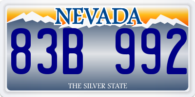 NV license plate 83B992