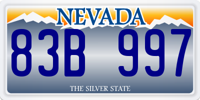 NV license plate 83B997
