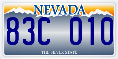 NV license plate 83C010