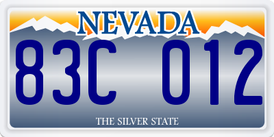 NV license plate 83C012