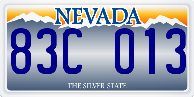 NV license plate 83C013
