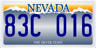 NV license plate 83C016