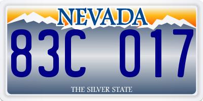 NV license plate 83C017
