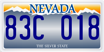 NV license plate 83C018