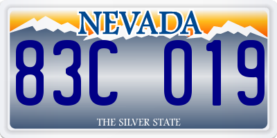 NV license plate 83C019