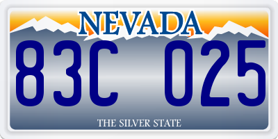 NV license plate 83C025