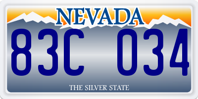 NV license plate 83C034