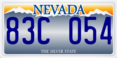 NV license plate 83C054