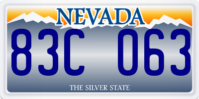 NV license plate 83C063