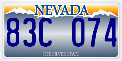 NV license plate 83C074