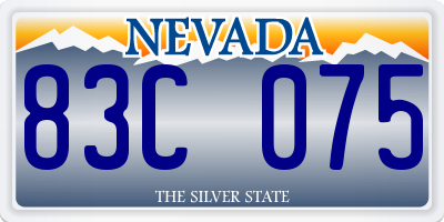 NV license plate 83C075