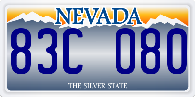 NV license plate 83C080