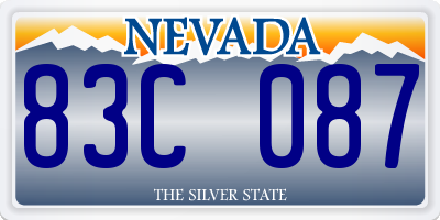 NV license plate 83C087
