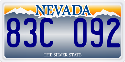 NV license plate 83C092