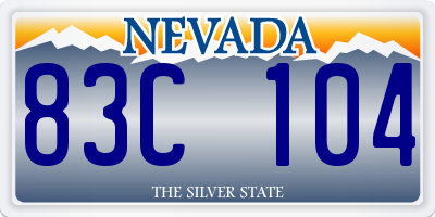 NV license plate 83C104