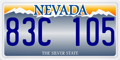 NV license plate 83C105