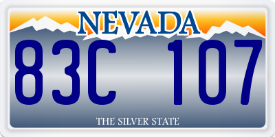 NV license plate 83C107