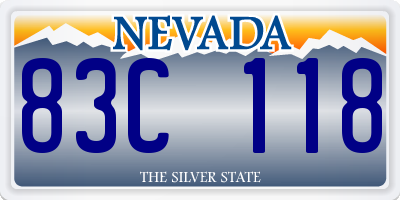 NV license plate 83C118