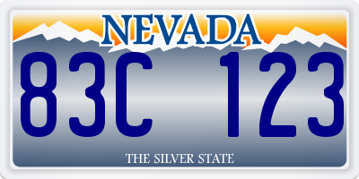 NV license plate 83C123
