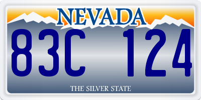 NV license plate 83C124