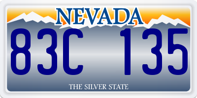 NV license plate 83C135