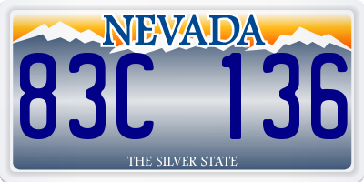 NV license plate 83C136
